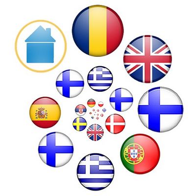 Flag logo by Stefan Engel showing the winning countries in reverse chronological order